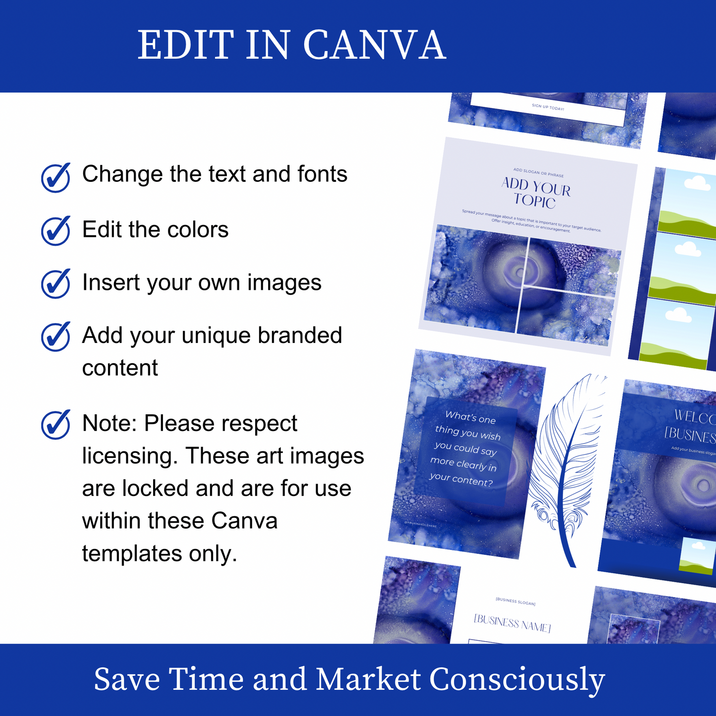 Angel Whisper Conscious Instagram Post Templates - Blue 001 - Michael's Nazar