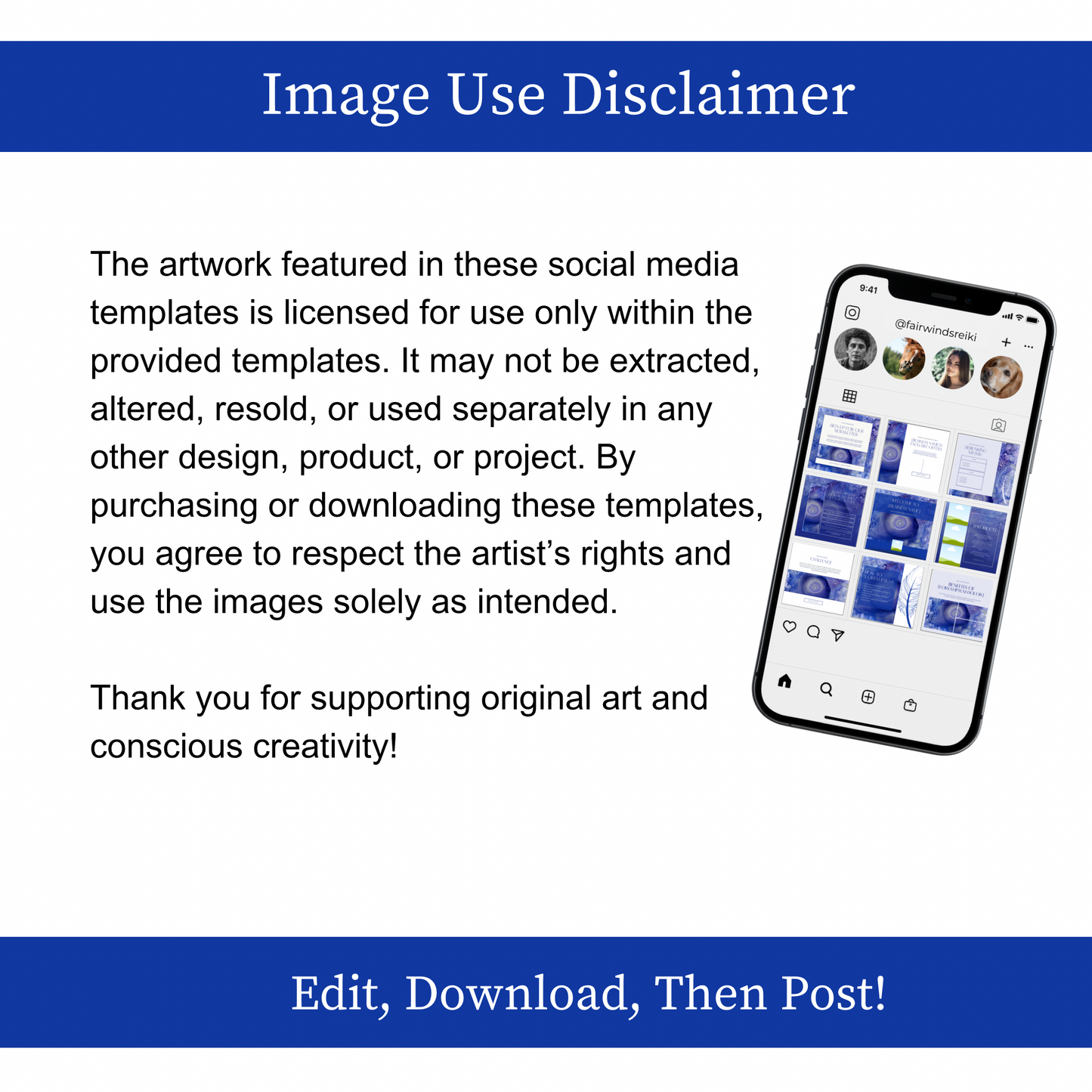 Angel Whisper Conscious Instagram Post Templates - Blue 001 - Michael's Nazar