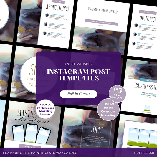 Angel Whisper Instagram Post Templates - Purple 001